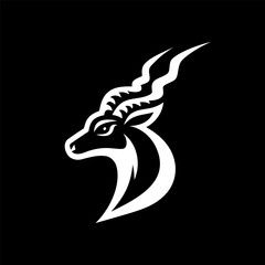 Classic Blackbuck Black White Logo