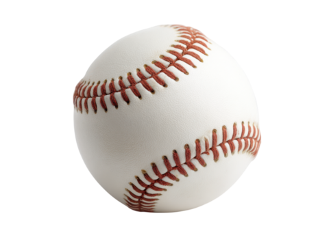White baseball with red stitching on black background sport game, Isolated, Png Transparent Background
