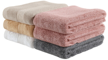 Stack of Folded Towels, isolated on transparent background