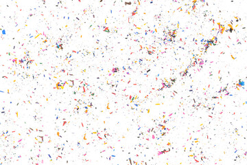 Colorful pencil shavings and graphite dust texture background. Abstract pattern for art, creativity, and education concepts