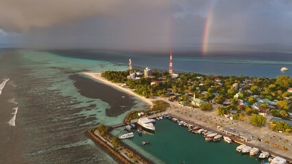 Aerial Paradise in the Maldives – Crystal Clear Water, Islands & Overwater Bungalows
