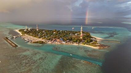 Aerial Paradise in the Maldives – Crystal Clear Water, Islands & Overwater Bungalows