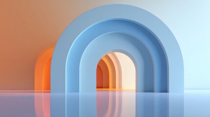 Architectural background of geometric space arch
