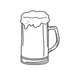 Beer hand-drawn beverage glass.