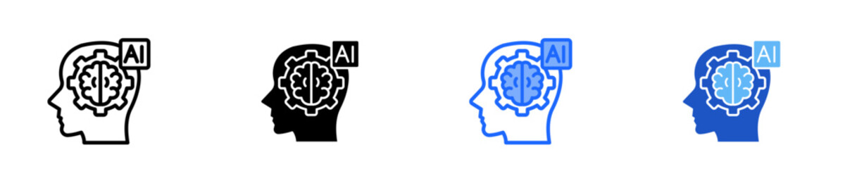 Ai Brain  Icon Set Multiple Style Collection