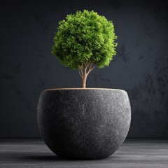 Bonsai in Stone Pot