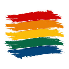 Obraz premium Vector art of rainbow brush strokes isolated on white background, a symbol of pride and love