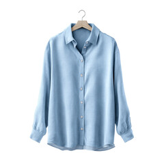  Mockup of Linen Azure Shirt for Woman on Transparent Background