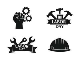 Celebrate Labor Day with iconic symbols of hard work and dedication in this bold design