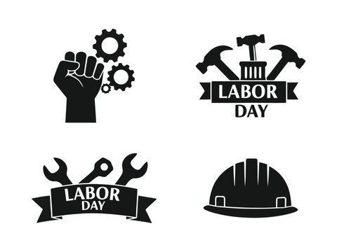 Celebrate Labor Day with iconic symbols of hard work and dedication in this bold design