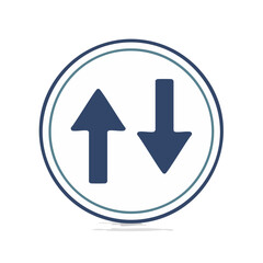Up and Down Arrows Circle Icon Directional Symbols Sorting or Ordering