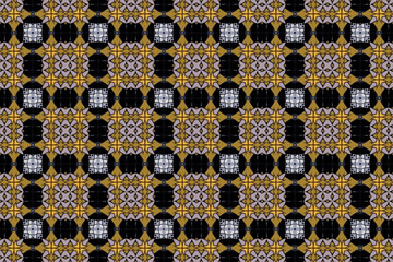 Seamless Tile Endless Background Symmetric Geometric Textile Visual Texture Cloth Design Luxury Interior Template Graphic Digital Art Fashion Fabric Decoration Shape Perspective Wallpaper Pattern.