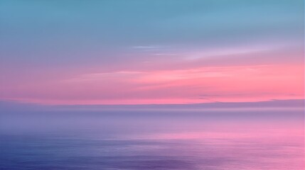 Obraz premium Abstract Twilight Seascape Background with Vibrant Pink, Purple, and Blue Gradient Sky