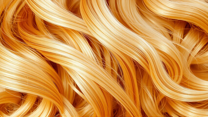 Honey Curly Hair Texture. Close-up