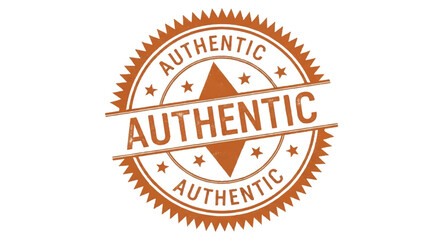 Fototapeta premium Authentic vintage rubber stamp seal, grunge icon for genuine products isolated on white background