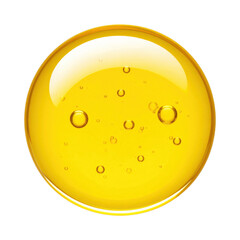 Yellow bubble collagen isolated on white and transparent background.