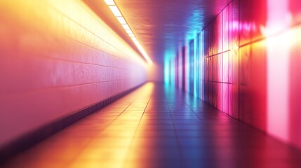 Neon Tunnel: A Vibrant Passage of Light and Color