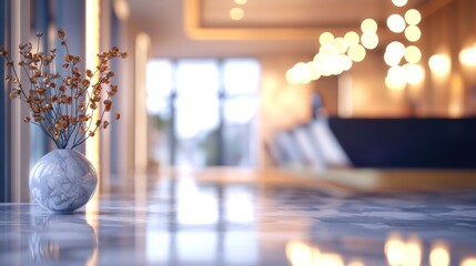 Serene Interior: Dried Flowers in a Marble Vase