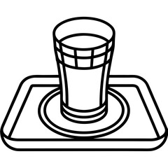 Outline of Arabic Tea on Tray