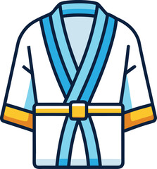 Martial arts uniform with blue and gold trim karate gi judo gi