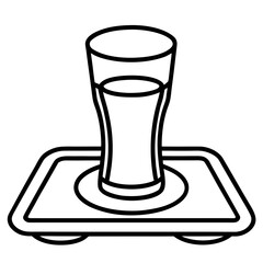 Outline of Arabic Tea on Tray