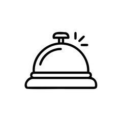 Outline icon a hotel reception bell ringing service call