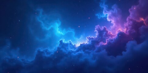 Swirling nebula-like blue abstract background, color, abstract, texture