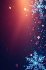 Abstract blue snowflake design on a Christmas background , geometric, subtle