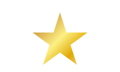 Shiny gold star icon with sparkle effect. Bright golden star symbol for rating, decoration, celebration, and luxury design. Isolated on transparent background