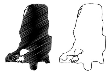 Mandalay City (Republic of the Union of Myanmar, Burma) map vector illustration, scribble sketch City of Mandalay map