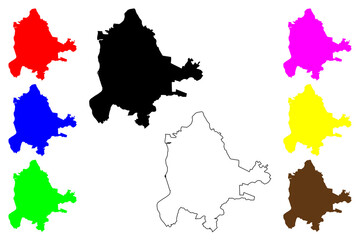 Matsudo city (Japan, Nihon-koku or Nippon-koku, Kanto region) map vector illustration, scribble sketch Matsudo-shi map