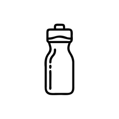 Outline icon a hotel water bottle with a curved body cap drink liquid