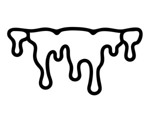 Dripping liquid outline silhouette isolated on white background