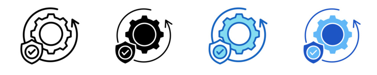 Operational Shield  Icon Set Multiple Style Collection