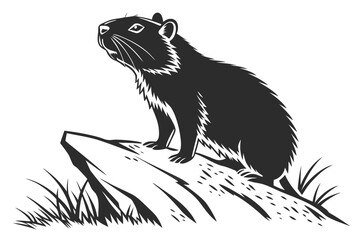 Render animal sihouette black vector