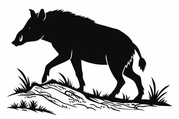 Render animal sihouette black vector