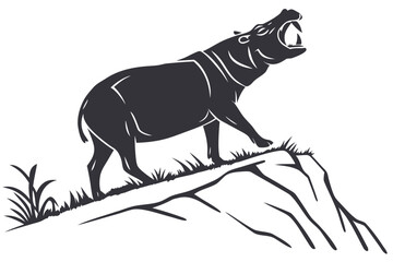 Render animal sihouette black vector