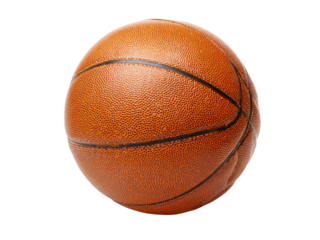 Textured orange basketball with black lines on black background sport game, Isolated, Png Transparent Background