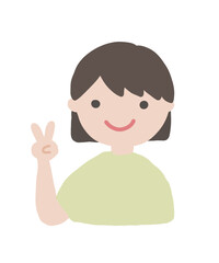 Hand-drawn Girl Gesture Illustration Set / 手書きの女の子のジェスチャーイラストセット2-2