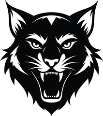 head of a wolf, angry wolf head, silhouette vector icon isolated on transparent background