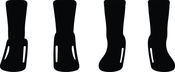 Sock Stretcher Silhouette Icon Vector Set for Footwear and Laundry Use