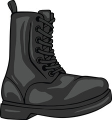 black boots shoes illustration