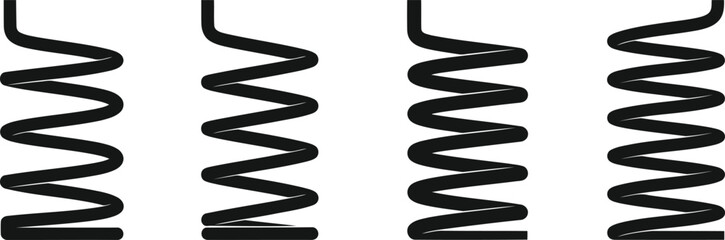 Toy Spring Silhouette Icon Vector Set for Kids and Play