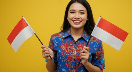 Indonesian Independence Anniversary on 17 August 1945, Festive Event in Indonesia, Colorful People-Friendly Environment with Vibrant Flags