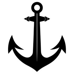 Black anchor silhouette on white background vector