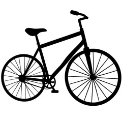 Obraz premium Black bicycle silhouette on white vector