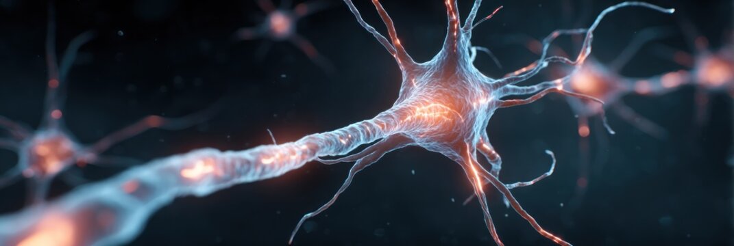 Neuron network with glowing synapses, neural activity and brain function