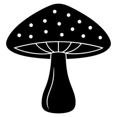 Black mushroom with white dots silhouette