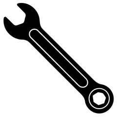 Black spanner wrench tool white