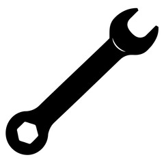 Black wrench tool silhouette hardware mechanical